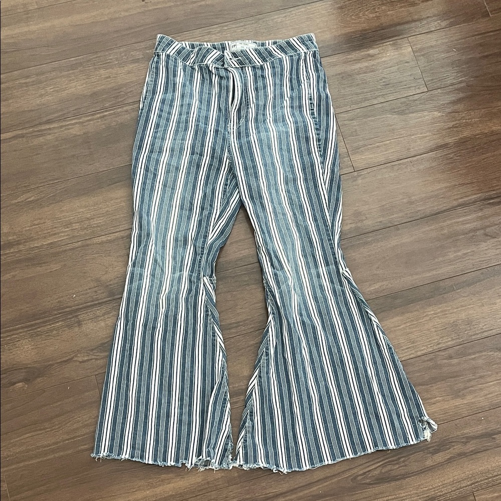 Free people float on flare Striped Flared Women's Jeans